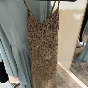 Leopard Print Spaghetti Strap Dress
